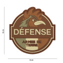 Patch 3D PVC  Défense Armée de Terre (marron)