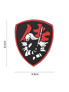 patch-3d-pvc-bouclier-samourai-rouge