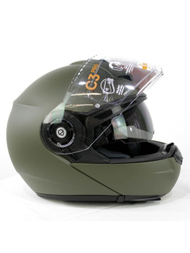 Casque moto Vert OTAN